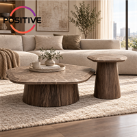 Ensemble de tables basses modernes en bois organique, motif grain de bois, tables gigognes, mobilier de salon Wabi Sabi, OEM ODM, vente en gros