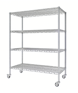 Étagère métallique solide double face à 4 niveaux, grande capacité, légère, autoportante, pour supermarchés et entrepôts, revêtement en poudre époxy - Product Image 3