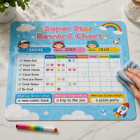 Tableau de motivation Montessori magnétique pour enfants : Suivi des bonnes habitudes et des comportements, récompenses pour enfants