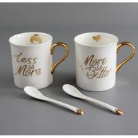 Tasses en céramique Chauffe-eau de chat en or avec impression de logo personnalisé Pipe magique Noël Bière émail blanc Ensemble tasse et assiette