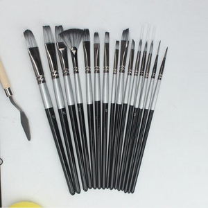 Haute Qualité 15 pièces Différentes Forme Artiste Pinceau Aquarelle Acrylique Peinture À <span class=keywords><strong>L</strong></span>'huile Brosses avec Mousse et Cas - Product Image 6