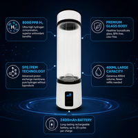 Bouteille d'eau hydrogénée SPE/PEM 2026, générateur d'eau hydrogénée