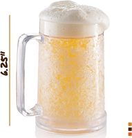 Chope à bière Verres à boire Tasses 16oz Gel à double paroi Frosty Freezer Ice Beer Mug