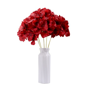 Bouquet d'hortensias artificiels bleu-vert à 5 têtes, sans feuilles, 45 cm, fleurs en soie pour centre de table, décoration de la maison - Product Image 6