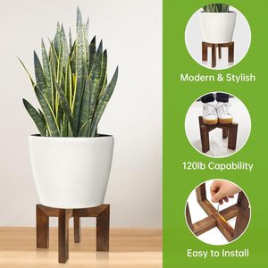Soportes de plantas de madera para plantas de interior y <span class=keywords><strong>exterior</strong></span> Los soportes de macetas de gran tamaño son adecuados para la mayoría de las macetas de tamaño en la habitación - Product Image 3