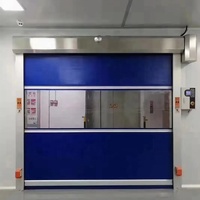 Porte industrielle en PVC à grande vitesse, porte en PVC pour maintenir la propreté et la pureté des ateliers, porte à enroulement automatique visible