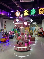 Manège à monnayeur pour enfants, thème clown, carrousel, mini-attractions pour 3 joueurs