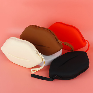 Pochette de rangement portable en silicone, pochette de maquillage couleur macaron, pochette tendance, vente en gros - Product Image 4
