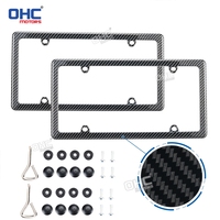 Cadre de plaque d'immatriculation personnalisé à 4 ou 2 trous, finition brillante, effet carbone, pour voitures aux spécifications américaines, Ohc Motors