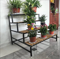 Vente directe sur pied du salon support de fleurs à plusieurs niveaux cour extérieure support de pot de fleur simple