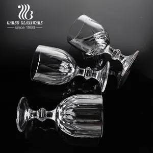 Hot sell cheap price 300ml clear embossed wine glass goblet for bar restaurant banquet glass goblet pewter wine goblets