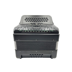 SEASOUND Accordéon professionnel 34 boutons 12 basses 5 registres <span class=keywords><strong>Noir</strong></span> <span class=keywords><strong>mat</strong></span> Grille noire Boutons noirs JB3412D Acordeon Musical OEM - Product Image 2