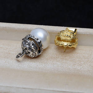 Pendentif en argent S925 baroque avec perle de 13-16 mm, Pixiu, accessoires de bijoux DIY pour la richesse, trouvailles et composants pour femmes 4449 - Product Image 2