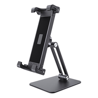 Support de tablette réglable en alliage d'aluminium, pliable, support de téléphone portable de bureau en métal, support de tablette pour iPhone/iPad