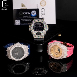 Offre Spéciale – Boîtier de Montre Moissanite GA2100/DW6900 Tendance Style Hip Hop en Argent 925 avec Lunette Moissanite VVS1 Passe le Test du Diamant GRA - Product Image 3