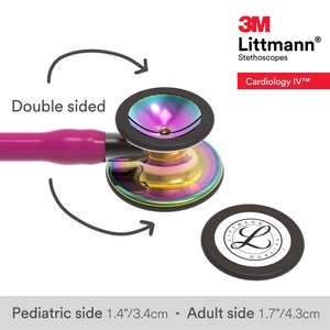 Estetoscopio de diagnóstico <span class=keywords><strong>Littmann</strong></span> <span class=keywords><strong>Cardiology</strong></span> <span class=keywords><strong>IV</strong></span>, tubo de Raspberry con acabado arcoíris de alto pulido, 3M, 6241 - Product Image 3