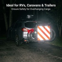 Placa Reflectante de Aluminio con Diseño de Chevron, Adhesivo Personalizado Serigrafiado, Señal de Advertencia de Seguridad para Autocaravanas, Remolques y Casas Rodantes