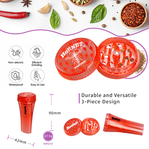 HORNET Manual Herb Grinder Cone Shape Plastic Portable grinder with <b>Lighters</b> <b>Custom</b> Logo OEM ODM Available - Product Image 3