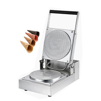 Machine à cornets de crème glacée électrique automatique à tête unique 1300W en acier inoxydable, moule à gaufres et rouleaux d'œufs, haute vitesse, économie d'énergie