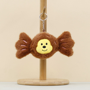 Toptan sevimli şeker maymun peluş kolye anahtarlıklar özel yumuşak oyuncak heykelcik bebek naylon promosyon hediye için dolması hayvan örgü - Product Image 4