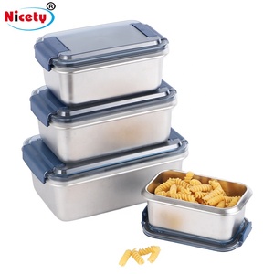 Custom Stainless Steel Lunch Boxes Food Storage Containers With Plastic Handles 304 Children's And Adults' Lunch Boxes