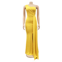 8 couleurs Design robes de soirée femmes une épaule manches robes de soirée dame sirène bal grande taille robes S-2XL