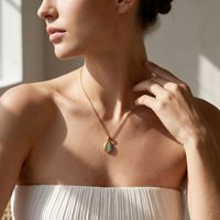 Collier en acier inoxydable plaqué or 18 carats de style européen et américain, chaîne en bambou, pendentif hippocampe pour femme, bijou quotidien