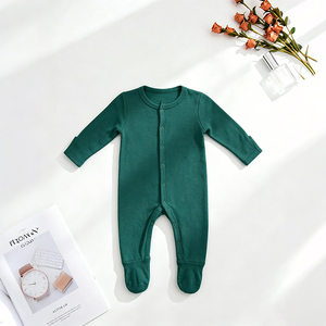Combinaison pour bébé, mode abordable, logo personnalisé, fibre de bambou douce, spandex, vêtements pour bébé nouveau-né, unisexe, manches longues, mignon, 0-24 mois - Product Image 2