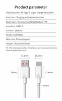 120W 67W GaN Câble de charge rapide Type-C Cordon de charge USB C Fil de chargeur 1M 6A Câble de données pour Xiaomi 13 14 Pro 13 14 Ultra
