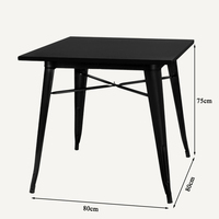 Bestseller Antique Vintage Square Industrial Cafe Tisch und Stuhl Set Moderner Couch tisch Metall Kleiner Esstisch