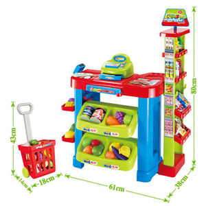 Juego de simulación de rol con frutas y luces para niñas, <span class=keywords><strong>caja</strong></span> <span class=keywords><strong>registradora</strong></span> de sonido para niños, carrito, superventas, preescolar - Product Image 2