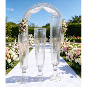 Florero <span class=keywords><strong>Alto</strong></span> de Vidrio <span class=keywords><strong>Transparente</strong></span> de Lujo y Alta Calidad de 30 Pulgadas (76 cm) para Centros de Mesa de Boda, Decoración de Eventos, Entrega Rápida - Product Image 1