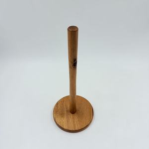Chobi Family Wooden <b>Paper</b> Towel Holder 8-9.9in Height Natural Wood Color <b>Kitchen</b> Countertop Storage Rack Eco Friendly - Product Image 1
