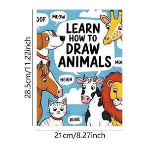 Carnet de dessin A4 à piqûres à cheval pour l'art des enfants, coloriage et décomposition étape par étape - Product Image 1