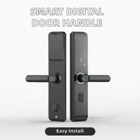Poignée de porte en bois numérique intelligente au design moderne avec ouverture sans clé par empreinte digitale, nouvelles tendances, système de serrure d'hôtel, matériau en alliage