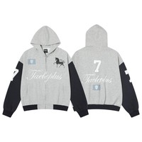 Vêtements pour hommes 2025 Automne New American Retro Hoodie Jersey Jacket Patchwork Cardigan 100% Cotton Oversized Long