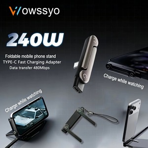 2-in-1 Type-C Fast Charging Adapter with Multi-angle Foldable <b>Stand</b> Portable Fast Charge Connector Type-C adapter for Phones - Product Image 2