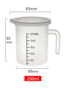 Maßgefertigter Plastik-Messbecher mit Schwarzer Skala & Deckel Küchen-Backwerkzeug für Haushalt und Gewerbliche Nutzung - Product Image 6