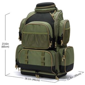 BSCI Factory Fishing Tackle Backpack Lightweight Tactical Shoulder Bag <b>Soft</b>, <b>Box</b> with Protective Rain Cover - Product Image 2