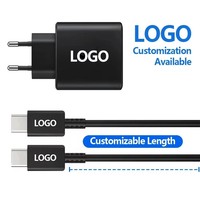 Cargador de Pared USB Tipo C de Carga Súper Rápida de 25 W con Cable, Adaptador de Viaje para EE. UU. y UE con PD para Laptop Samsung, Salida 5v/3a