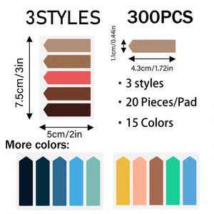 4 PCS Creative Self-Adhesive Stationery Pull-Out <b>Bookmark</b> Box with Fluorescence Colour Memo Pad Sticky Notes for Office Use - Product Image 2