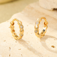 Mode Bienenstock Huggie Inlay Zirkonia Anpassbarer Schmuck 925 Sterling Silber Creolen Frauen