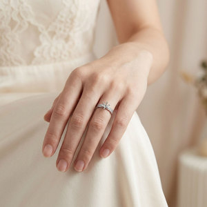 Anillo de compromiso de diseño clásico de alta gama en oro blanco macizo de 18 quilates con diamantes naturales auténticos, semimontura, para mujer, anillo de boda. - Product Image 5