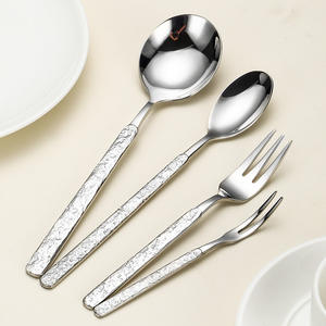 ชุดช้อนส้อมมีดสเต็กสแตนเลสสตีล 304 สีทอง พร้อมด้ามจับลายหิน ปลอดภัยสำหรับเครื่องล้างจาน เหมาะสำหรับงานจัดเลี้ยง - Product Image 2