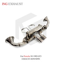 ING SUS304 Catback pour Porsche 992 GT3/RS 4.0L DRMA/DVYA 2021-2025 |   Échappement à six soupapes plates de 70 mm avec télécommande – Vente en gros
