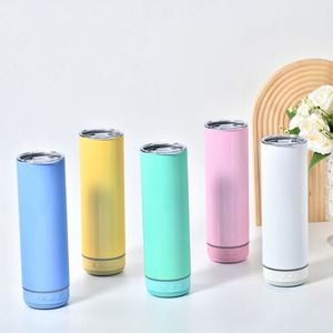 Nouvelle bouteille d'eau droite de 20 oz avec chargement USB, blanche, vierge pour sublimation, non conique, avec haut-parleur intégré, tasse musicale, gobelet de 20 oz - Product Image 3