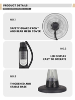 Vente en gros Télécommande 16 pouces Air intérieur pulvérisation verticale refroidissement ventilateur de brouillard d'eau