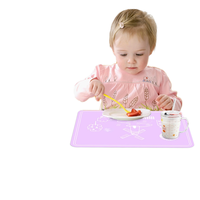 Tapis de table pour enfants en silicone réutilisable de qualité alimentaire, motif dessin animé mignon, 40*30cm, personnalisable, pour la pâtisserie