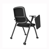 Chaise d'apprentissage et de formation pliable moderne en PVC avec tableau d'écriture