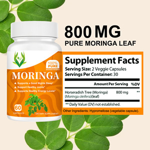 Cápsulas de Moringa Vegetal Orgánica, Cápsulas de Polvo de Hoja Natural para Apoyar la Salud de las Articulaciones, Promueve un Sueño Reparador - Product Image 3